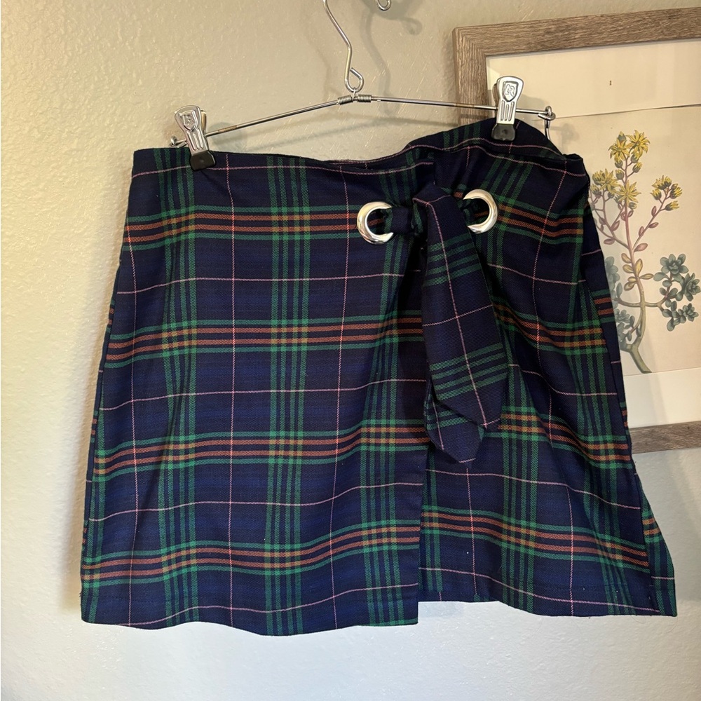 Plaid blue skirt